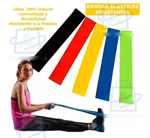 BANDAS ELASTICAS DE RESISTENCIAS SET 5 BANDAS - Dasha Fitness