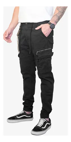 Jogger Hombre Pantalón Cargo Gabardina Puños Moda Importado