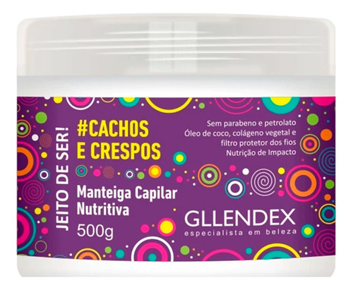 Gllendex Jeito De Ser Mascara Nutritiva Rulos Cachos 500gr