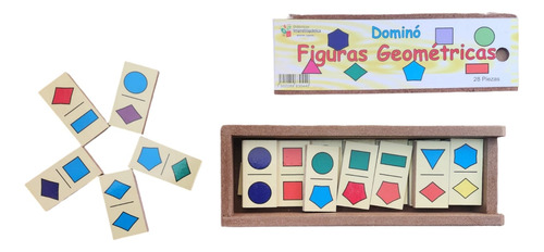 Dominó Figuras Geometricas, De Madera, Educativo, Didáctico