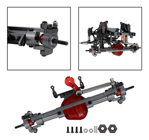 Eje Delantero A Escala 1:10 Con Base Servo Para Axial Scx10