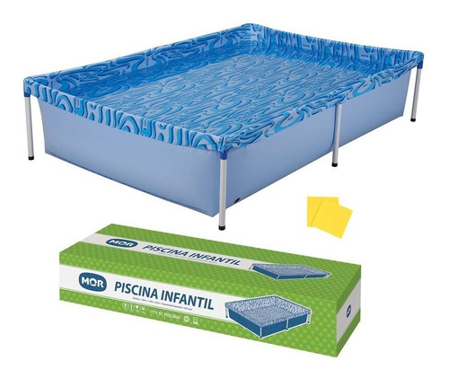 Piscina estrutural retangular Mor 001002 com capacidade de 1000 litros de 1.89m de comprimento x 1.26m de largura azul design água