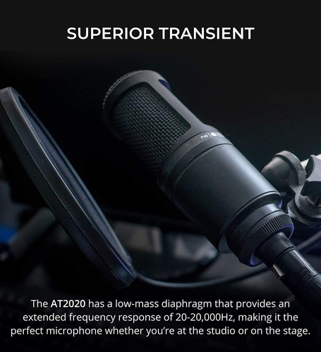 Audio-technica At2020 Microfono Condensador Cardioide Xlr 10