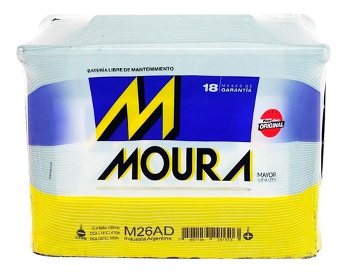 Imagen 2 de 10 de Batería Moura M-26ad 12x65 Ref D 60 Amp 620cca