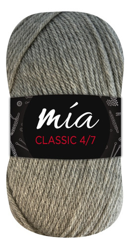Lana Cashmilon Mia 4/7 X 10 Ovillos De 100grs (1kg) Color Gris Claro