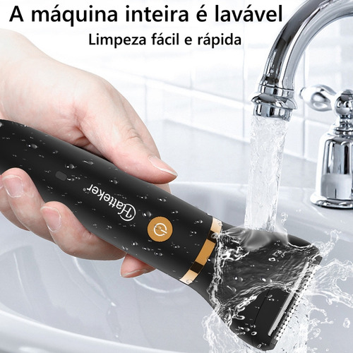 All-in® Barbeador Eletrico Aparador De Pelos Homen 3 Em 1 Shaver Maquina Barbear Cabelo Barba Pelos Do Nariz Com Base