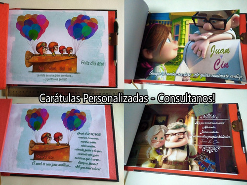 Libro Aventuras Up A5 Caratula Personalizad C/lapicera