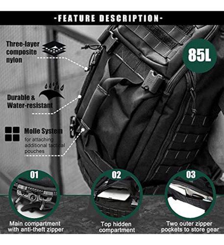 Mochila De Viaje Para Hombre, Bolsas Tácticas