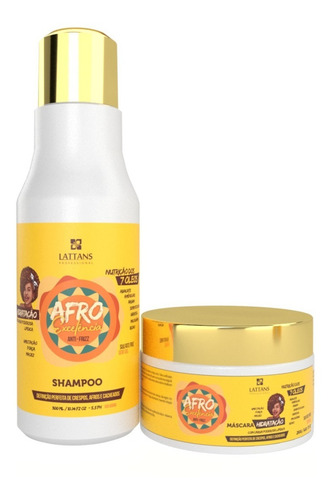 Kit Shampoo + Mascara Capilar Para Cachos Afro ExcelĂȘncia