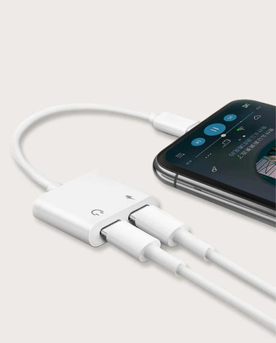 Cable Adaptador Cargador Y Audífonos 2 En 1 iPhone iPad
