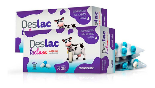 Kit 02 Deslac Lactase 10.000 Fcc 30 Cápsulas Loja Maxinutri