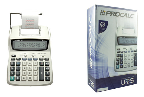 Calculadora Procalc Mesa Balcão Impressão Bobina Lp25 12 Dig