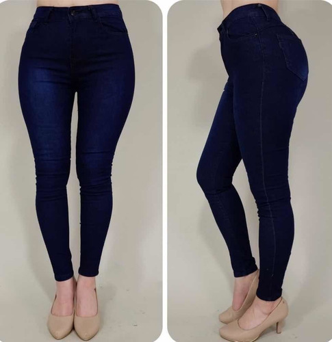 Jeans Tiro Alto Elasticado Corte Push Up