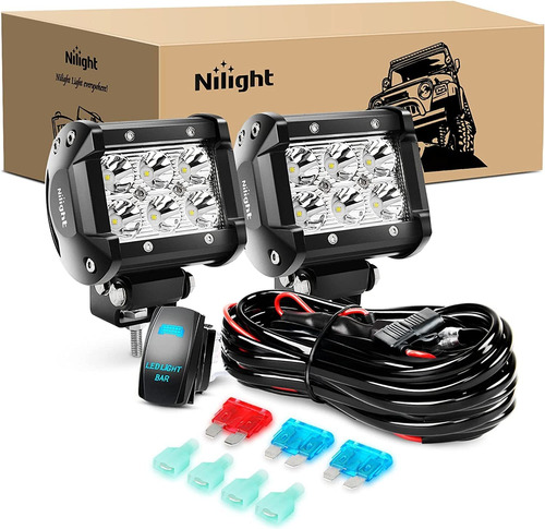 Nilight Barra De Luz Led, 2 Piezas De Luces Led De 18 W, Luc