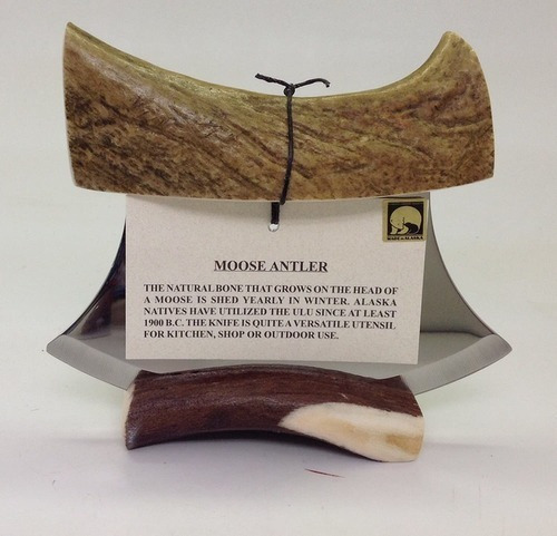 Fabricado En Alaska Natural Moose Antler Ulu Cuchillo