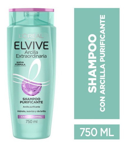 Shampoo Elvive Arcilla Purificante Cabello Normal - 750ml