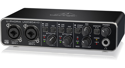 Interfaz De Audio Behringer Umc204hd 2inx4 Out Usb