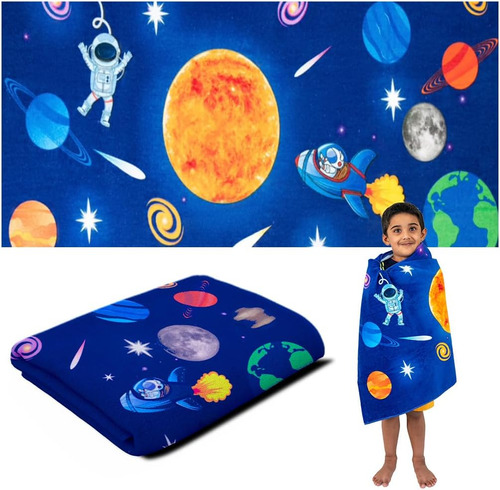 Toalla De Baño Niños Temática Espacial Y Astronautas...