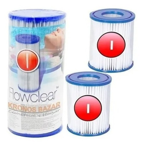 Imagen 1 de 4 de Pack 2 Cartucho Filtro Para Piletas Bestway 58093 8x9cm