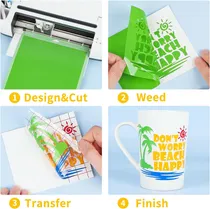 Comprar Lya Vinilo Vinilo Permanente Para Cricut, Paquete De 130 Hoj