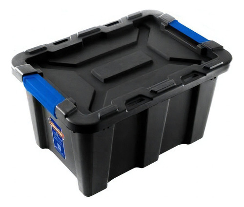 Caja Contenedor Plastico Apilable Negro 25lt Wadfow Wtb3325