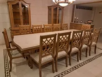 Comprar Comedor Clasico Luis Xv ,caoba Mesa, 12 Sillas , 2 Vitrinas 