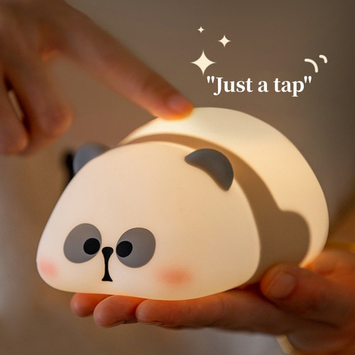 W Lámpara De Silicona Panda Night Light, Lámpara De