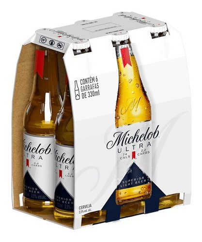 Cerveja Michelob Ultra Long Neck 330ml - Pack Com 6 Unidades