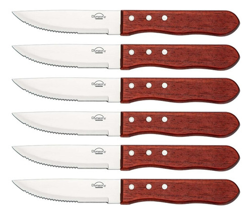 Conjunto Com 06 Facas Para Churrasco Fracalanza Hanzzo Wood