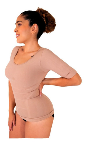 Camiseta Faja Seamless Reductora De Control Con Manga 2030