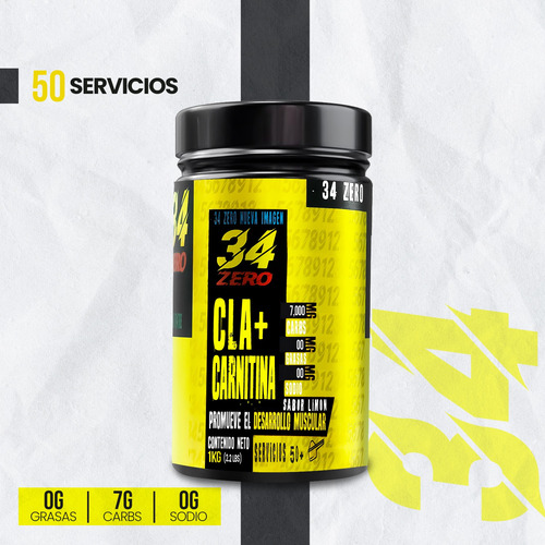 34 Zero Cla + Carnitina 1kg 100servs Limón