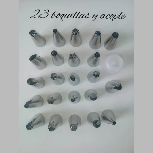 Set De 23 Boquillas De Crema Para + Acople  Repostería.