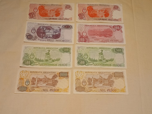 Billetes De Argentina Antiguos Peso Y Pesos Ley X 8 Sc Sc-