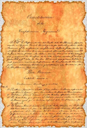 Cuadro Pergamino Preámbulo Constitución Argentina - 1ra Pág.