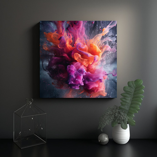 70x70cm Cuadro Culturar: Tinta En Agua Difuminada Moderno