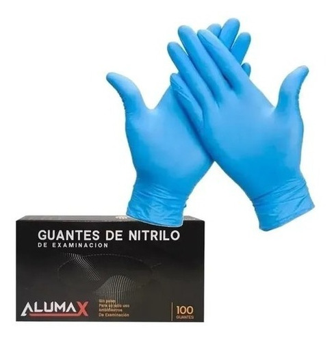 Caixa de suprimentos médicos para luvas descartáveis de nitrilo azul X100 L