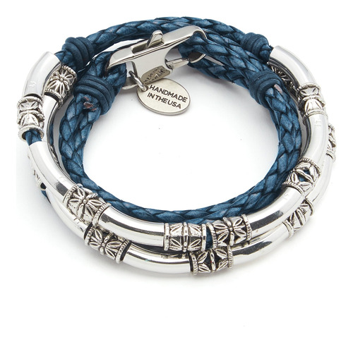 Lizzy James Mini Maxi Brazalete De Cuero Trenzado Enchapado 