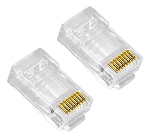 Imagen 3 de 3 de Fichas Plug 2 Rj45 Cat6 P/ Red Reforza Excel. Calidad!!