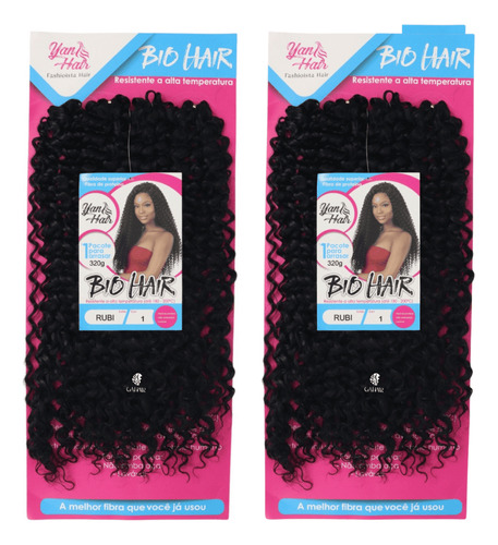 Combo 2 Cabelos Cacheado Cacheado Fibra D Proteina P/crochet Cor Preto Cor 1