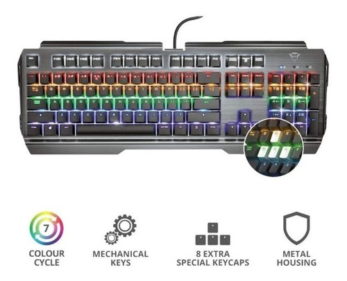 Imagen 3 de 5 de Trust Teclado Gaming Scarr Mechanical Gxt877 Ñ Español