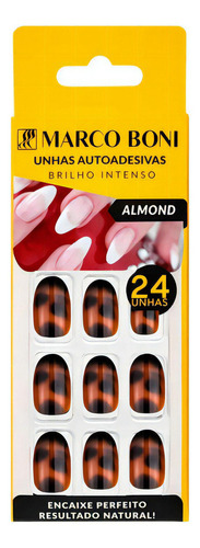 Kit 24 Unhas Postiças Autoadesivas Modelo Almond Marco Boni