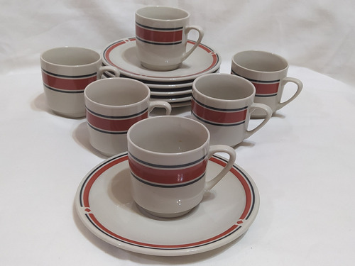 Juego De 6 Tazas Tacitas Con Platos Café Te Porcelana China 