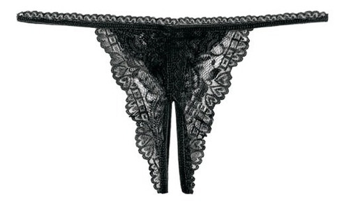 Tanga Colaless Abierta Rutera Malena Original Negra - Fun*