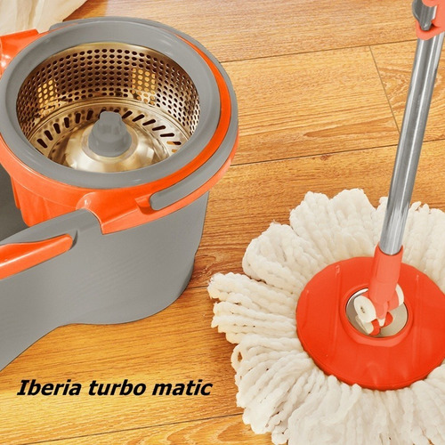 Imagen 2 de 4 de Balde Mopa Lampazo Centrifugo Giratorio Iberia Turbo Matic