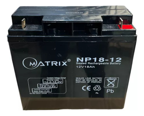 Bateria Sellada Matrix 12v 18ah Ups Ups Moto Cerco Electrico