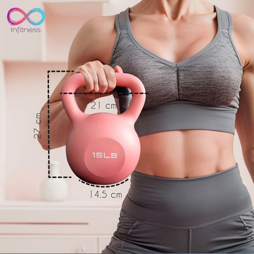 Pesa Rusa Profesional Ejercicio InFitness Gym 6 Kg 13.2 Lbs Color Rosa