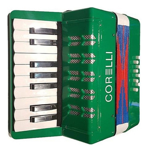 Acordeón Para Niño Corelli Whc104 Gr Tipo Piano - Verde