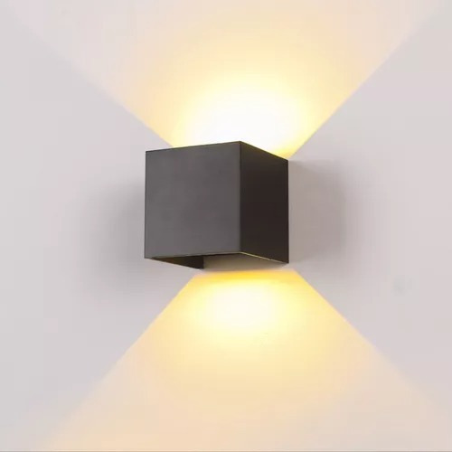 Lámparas Led De Pared Exterior Arbotante 12w Negro Moderna