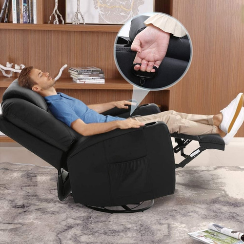 Silla Reclinable De Masaje Mecedora Giratoria Con Mico