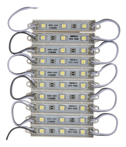 1 Tira De Luz Led Smd De 3 Módulos Led 5050, 10 Unidades